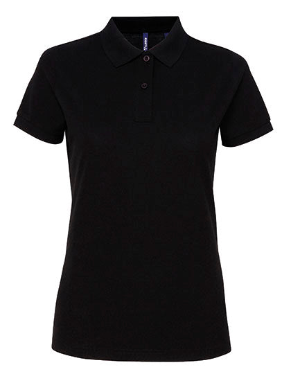 Women´s Polycotton Blend Polo in Black, Größe XXL