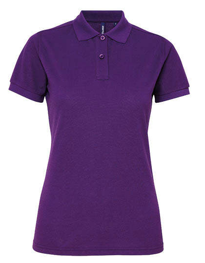 Women´s Polycotton Blend Polo in Purple, Größe XXL