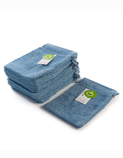 Organic Washing Glove in Blue, Größe 16 x 22 cm
