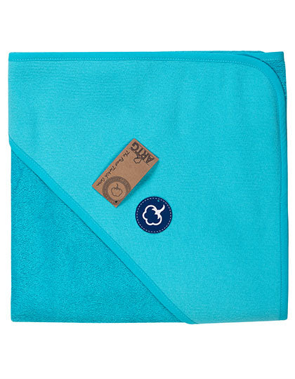 PRINT-Me® Baby Hooded Towel in Aqua Blue, Größe 100 x 100 cm