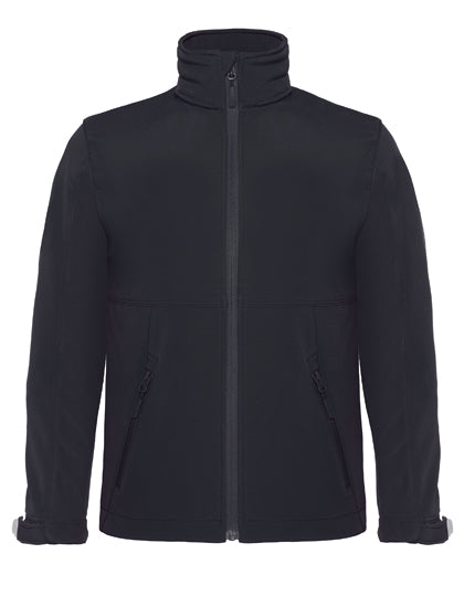 Kids´ Hooded Softshell Jacket in Black, Größe 13/14 (158/164)