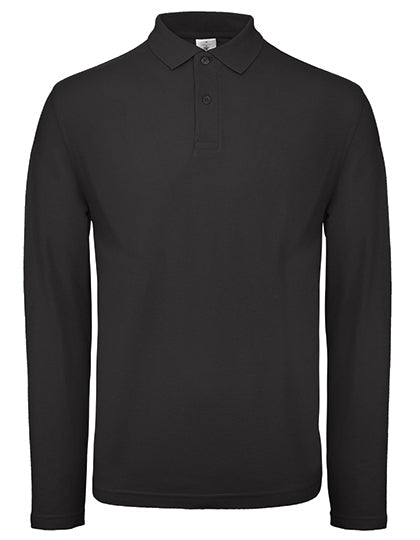 Men´s Long Sleeve Polo ID.001 in Black, Größe 4XL
