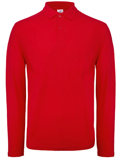Men´s Long Sleeve Polo ID.001 in Red, Größe XL