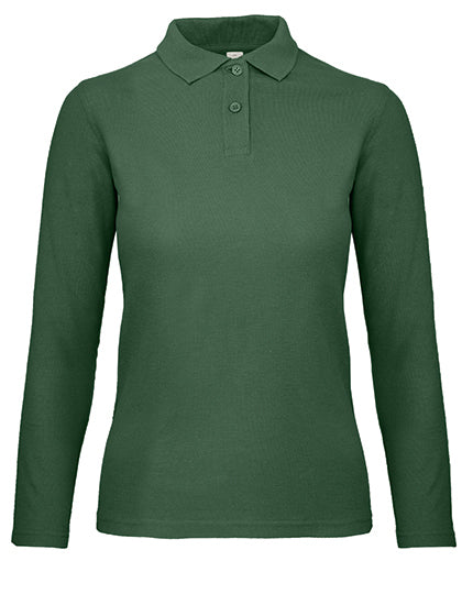 Women´s Long Sleeve Polo ID.001 in Bottle Green, Größe 3XL