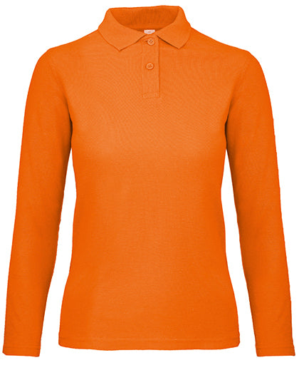 Women´s Long Sleeve Polo ID.001 in Orange, Größe 3XL