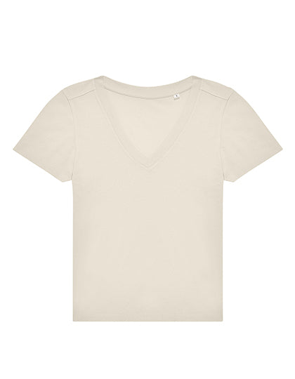 Women´s #E150 V T-Shirt in Off White, Größe 3XL