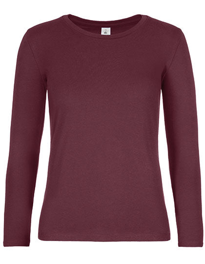 Women´s T-Shirt #E190 Long Sleeve in Burgundy, Größe XXL