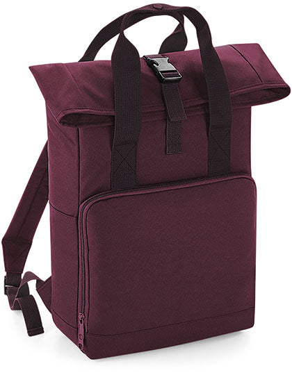 Twin Handle Roll-Top Backpack in Burgundy, Größe 28 x 38 x 12 cm