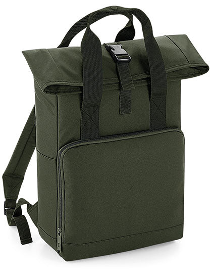 Twin Handle Roll-Top Backpack in Olive Green, Größe 28 x 38 x 12 cm