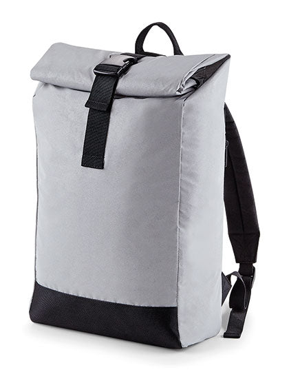 Reflective Roll-Top Backpack in Silver Reflective, Größe 26 x 43 x 13 cm