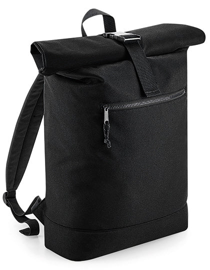 Recycled Roll-Top Backpack in Black, Größe 32 x 44 x 13 cm