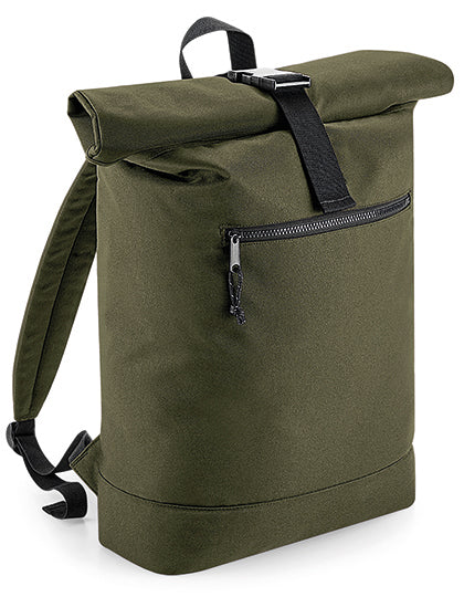 Recycled Roll-Top Backpack in Military Green, Größe 32 x 44 x 13 cm