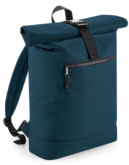 Recycled Roll-Top Backpack in Petrol, Größe 32 x 44 x 13 cm
