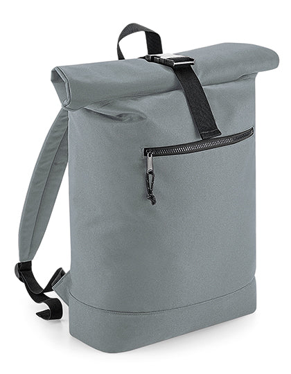 Recycled Roll-Top Backpack in Pure Grey, Größe 32 x 44 x 13 cm
