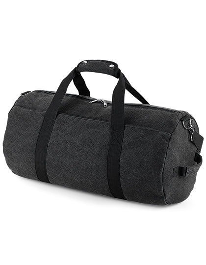 Vintage Canvas Barrel Bag in Vintage Black, Größe 49 x 28 x 28 cm