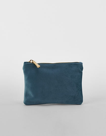 Velvet Accessory Pouch in Blue Topaz, Größe L (30 x 20 cm)