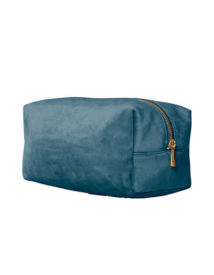 Velvet Toiletry/Accessory Case in Blue Topaz, Größe L (28 x 14 x 14 cm)