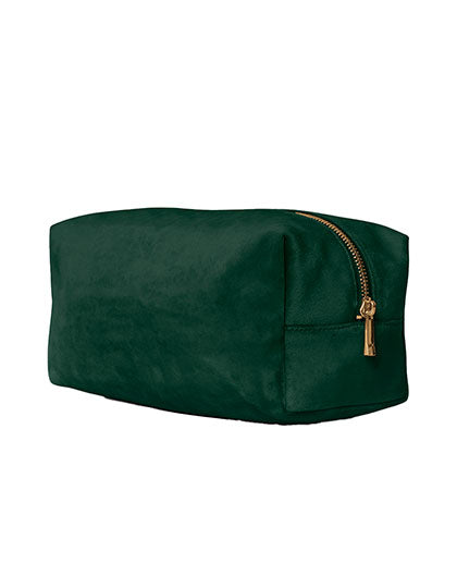 Velvet Toiletry/Accessory Case in Dark Emerald, Größe L (28 x 14 x 14 cm)