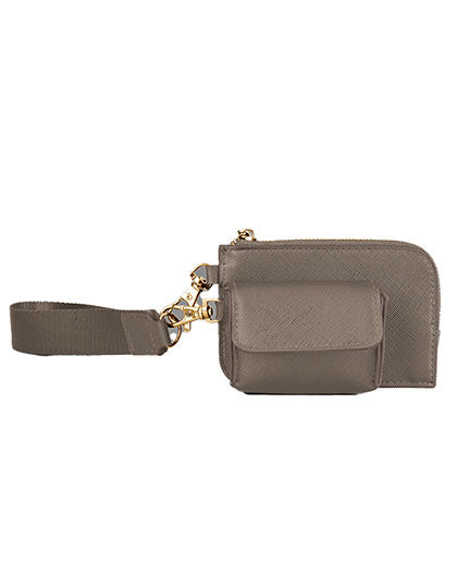 Boutique Pouch Wristlet in Taupe, Größe One Size