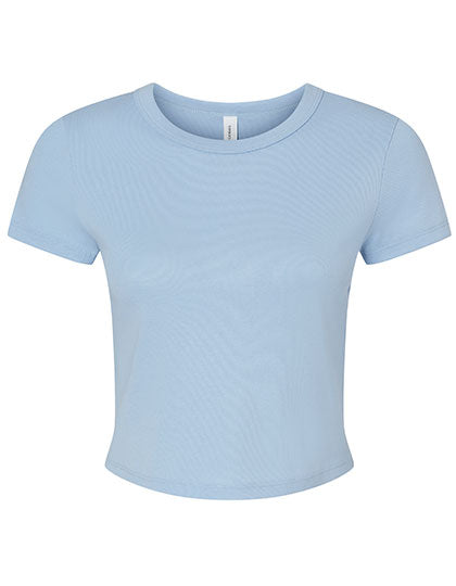Women´s Micro Rib Baby Tee in Solid Baby Blue Blend, Größe XXL