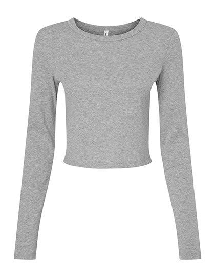 Women´s Micro Rib Long Sleeve Baby Tee in Athletic Heather, Größe XXL