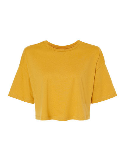 Women´s Jersey Crop Tee in Mustard, Größe XL