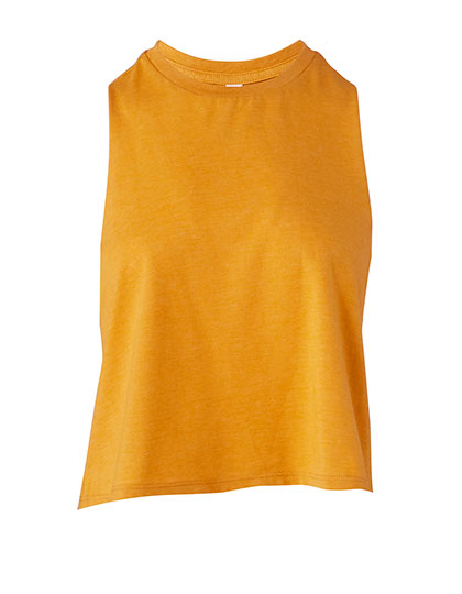 Women´s Racerback Cropped Tank in Heather Mustard, Größe XL