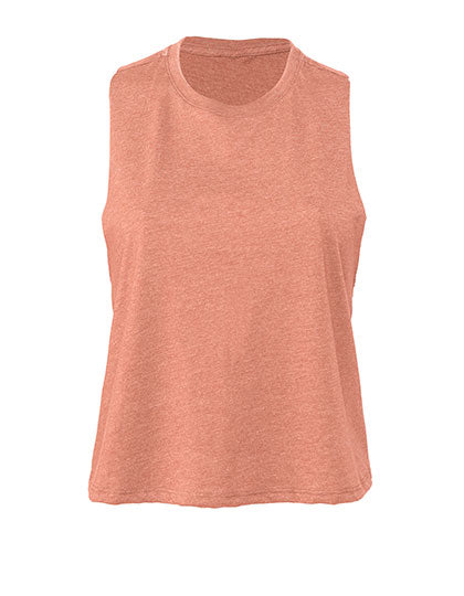 Women´s Racerback Cropped Tank in Heather Sunset, Größe XL
