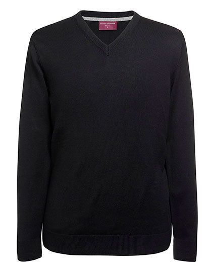Men´s V-Neck Jumper Boston in Black, Größe 3XL