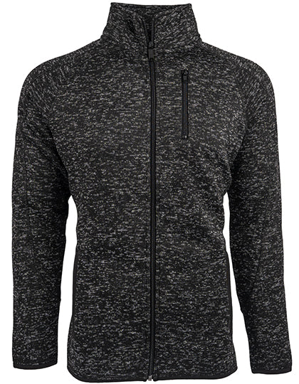 Men´s Full Zip Sweater Knit Jacket in Heather Black, Größe 3XL