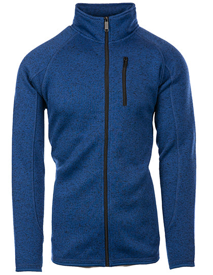 Men´s Full Zip Sweater Knit Jacket in Heather Navy, Größe 3XL