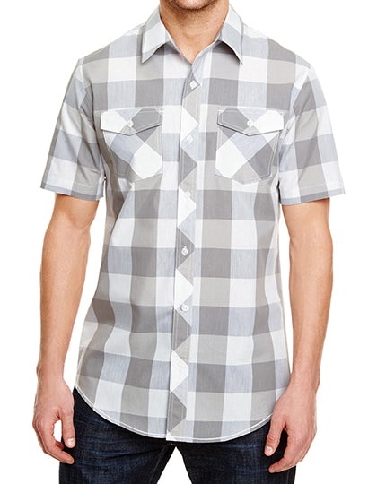Buffalo Plaid Woven Shirt in Grey - White (Checked), Größe 3XL