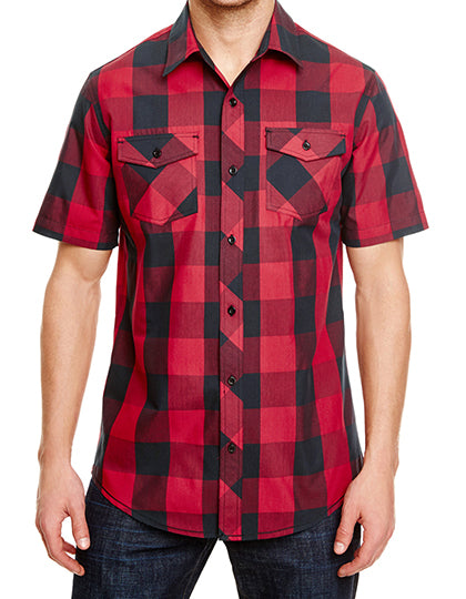 Buffalo Plaid Woven Shirt in Red - Black (Checked), Größe 3XL