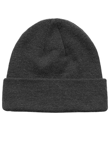 POLYLANA® Cuff Beanie in Dark Grey Melange, Größe One Size