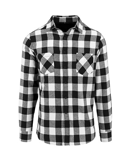 Checked Flannel Shirt in Black-White, Größe XXL