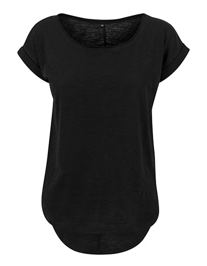 Ladies´ Long Slub Tee in Black, Größe XXL