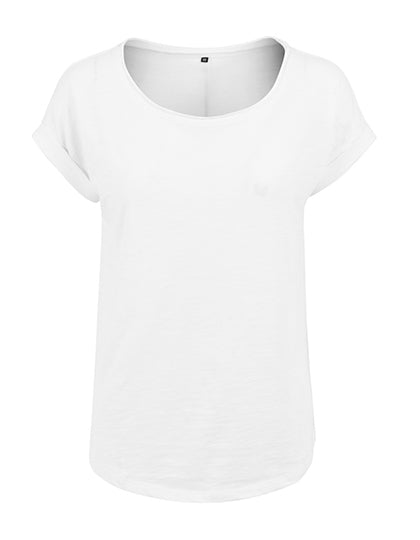 Ladies´ Long Slub Tee in White, Größe 5XL