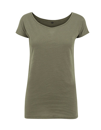 Ladies´ Wideneck Tee in Olive, Größe L