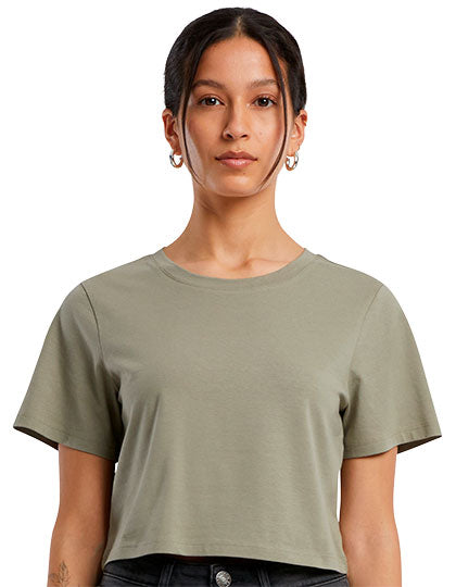 Ladies´ Cropped Tee in Pale Olive, Größe 5XL
