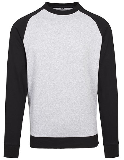 Raglan Crewneck in Heather Grey, Größe XXL