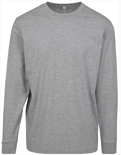 Long Sleeve Tee With Cuffrib in Heather Grey, Größe XXL