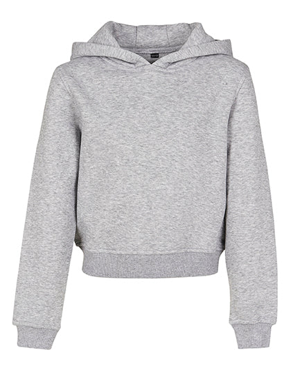 Girls Cropped Sweat Hoody in Heather Grey, Größe 158/164