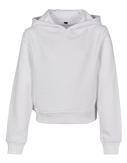 Girls Cropped Sweat Hoody in White, Größe 158/164