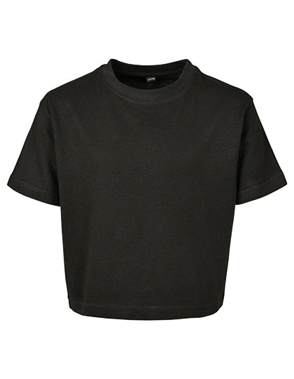 Girls Cropped Jersey Tee in Black, Größe 158/164