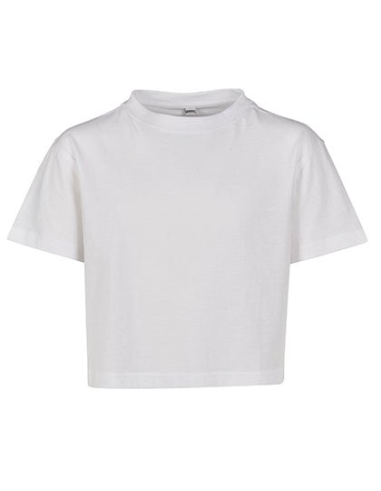 Girls Cropped Jersey Tee in White, Größe 158/164