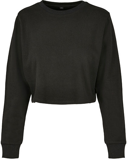 Ladies´ Terry Cropped Crew in Black, Größe 5XL