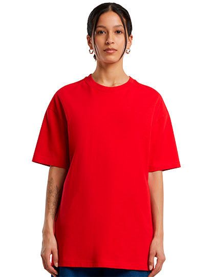 Ladies´ Oversized Boyfriend Tee in City Red, Größe 5XL
