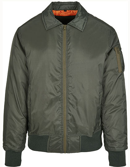 Collar Bomber Jacket in Dark Olive, Größe 5XL
