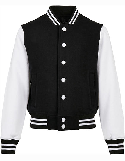 Kids´ Organic Sweat College Jacket in Black, Größe 158/164