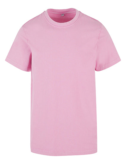 Acid Washed Round Neck Tee in Soft Pink, Größe 5XL